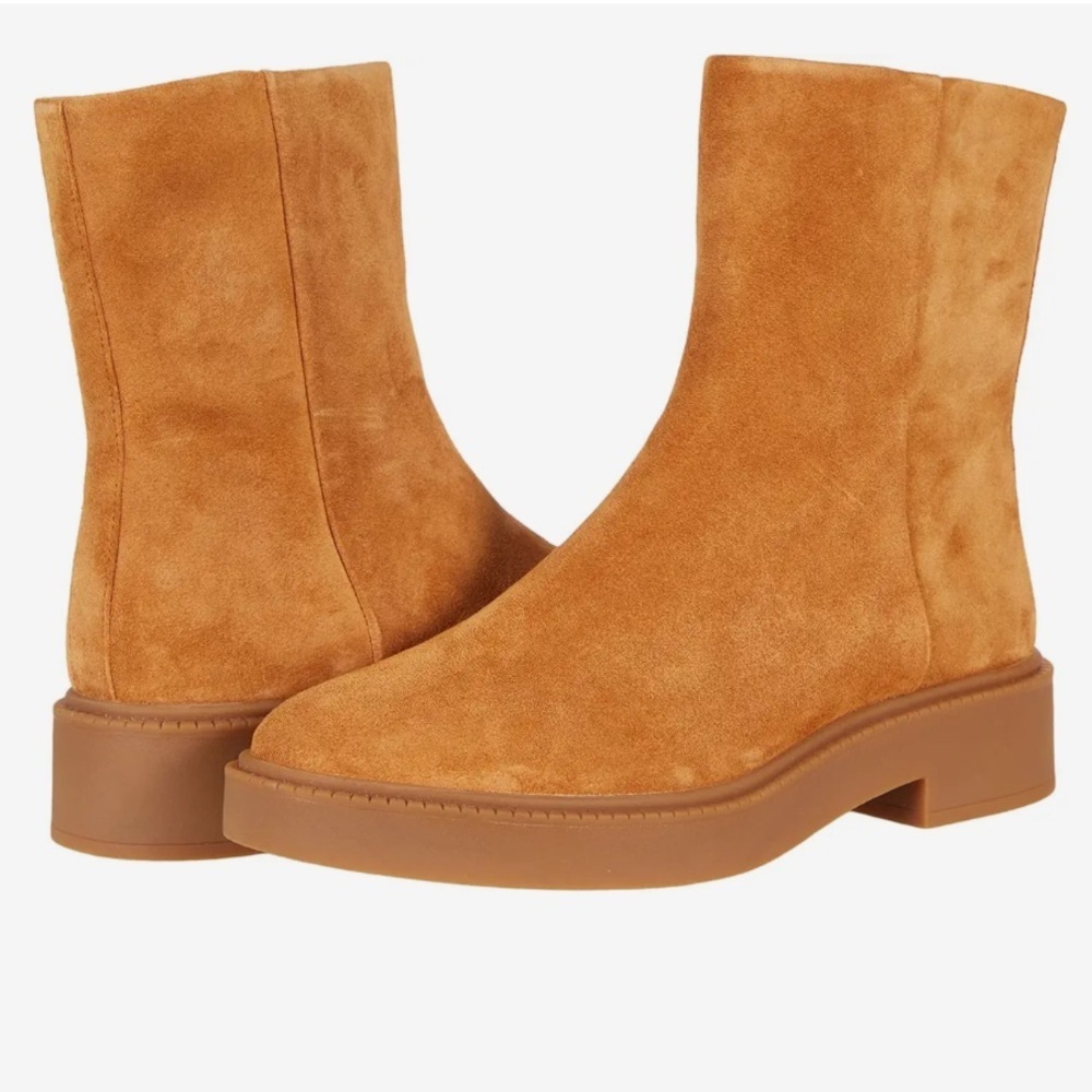Vince Kady Low Suede Leather Boots Booties Chelsea Zip Up size 7
